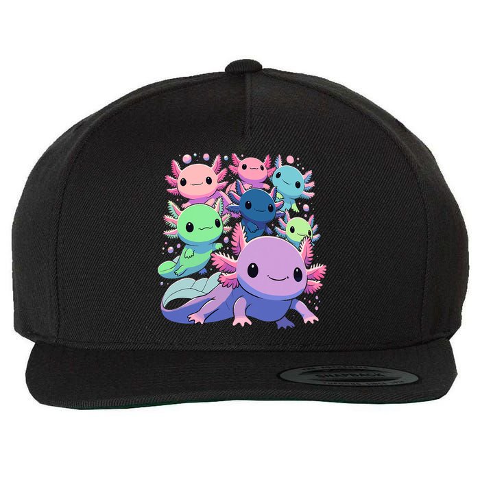 Axolotl Animals Kawaii Axolotls Wool Snapback Cap