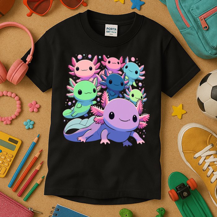 Axolotl Animals Kawaii Axolotls Kids T-Shirt