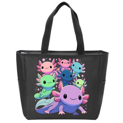 Axolotl Animals Kawaii Axolotls Zip Tote Bag
