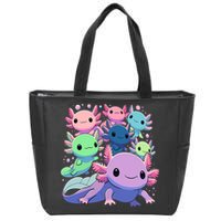 Axolotl Animals Kawaii Axolotls Zip Tote Bag