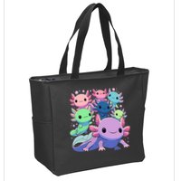 Axolotl Animals Kawaii Axolotls Zip Tote Bag