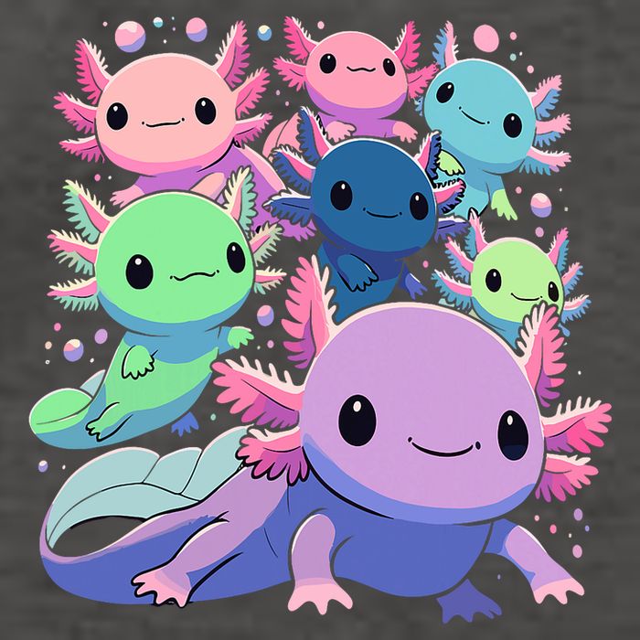 Axolotl Animals Kawaii Axolotls Vector Backpack