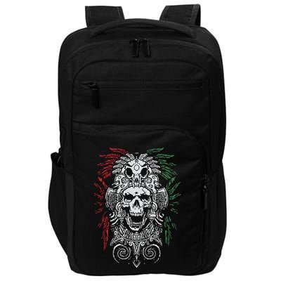 Ancient Aztec King Mexican Skull Mayas Mask Calavera Azteca Impact Tech Backpack