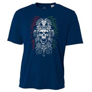 Ancient Aztec King Mexican Skull Mayas Mask Calavera Azteca Cooling Performance Crew T-Shirt