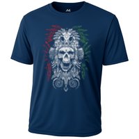 Ancient Aztec King Mexican Skull Mayas Mask Calavera Azteca Cooling Performance Crew T-Shirt
