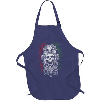 Ancient Aztec King Mexican Skull Mayas Mask Calavera Azteca Apron