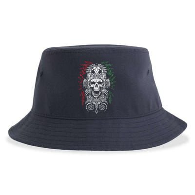Ancient Aztec King Mexican Skull Mayas Mask Calavera Azteca Sustainable Bucket Hat