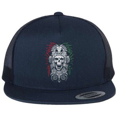 Ancient Aztec King Mexican Skull Mayas Mask Calavera Azteca Flatbill Hat