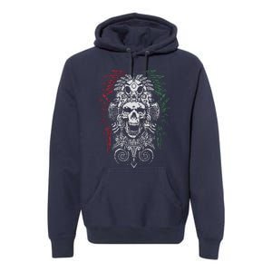 Ancient Aztec King Mexican Skull Mayas Mask Calavera Azteca Premium Hoodie