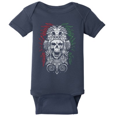 Ancient Aztec King Mexican Skull Mayas Mask Calavera Azteca Baby Bodysuit