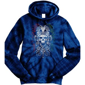 Ancient Aztec King Mexican Skull Mayas Mask Calavera Azteca Tie Dye Hoodie