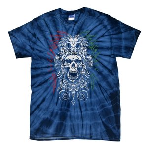 Ancient Aztec King Mexican Skull Mayas Mask Calavera Azteca Tie-Dye T-Shirt