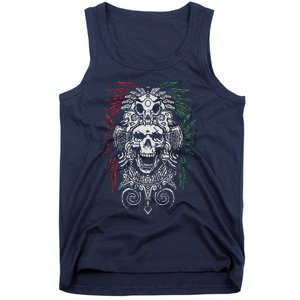 Ancient Aztec King Mexican Skull Mayas Mask Calavera Azteca Tank Top