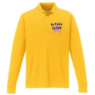 As A Live Im Livid Performance Long Sleeve Polo