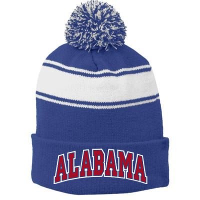 Alabama Stripe Pom Pom Beanie