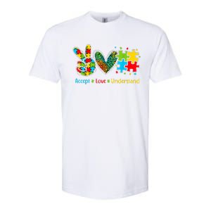 Autism Accept Love Understand Puzzle Pieces Tie Dye Rainbow Softstyle CVC T-Shirt