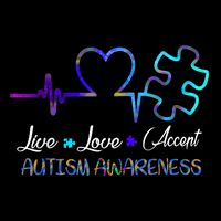 Autism Awareness Live Love Accept Puzzle Heartbeat Impact Tech Backpack