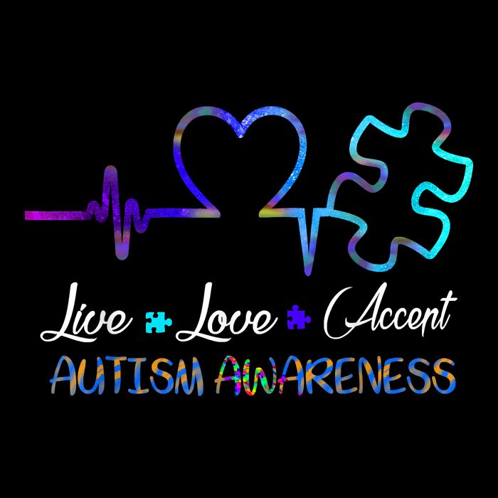 Autism Awareness Live Love Accept Puzzle Heartbeat Impact Tech Backpack