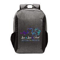 Autism Awareness Live Love Accept Puzzle Heartbeat Vector Backpack