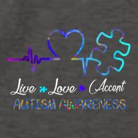 Autism Awareness Live Love Accept Puzzle Heartbeat Vector Backpack