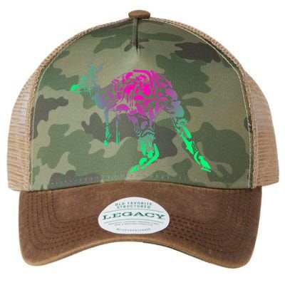 Australia Animal Lover Colorful Painting Kangaroo Legacy Tie Dye Trucker Hat