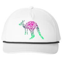 Australia Animal Lover Colorful Painting Kangaroo Snapback Five-Panel Rope Hat