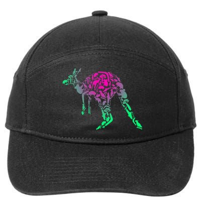 Australia Animal Lover Colorful Painting Kangaroo 7-Panel Snapback Hat