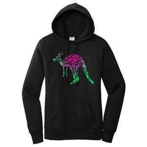 Australia Animal Lover Colorful Painting Kangaroo Women's Pullover Hoodie