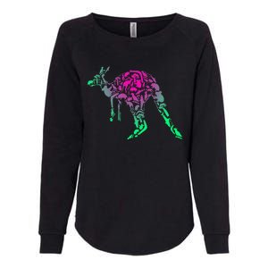 Australia Animal Lover Colorful Painting Kangaroo Womens California Wash Sweatshirt