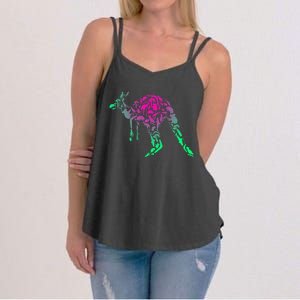 Australia Animal Lover Colorful Painting Kangaroo Women's Strappy Tank