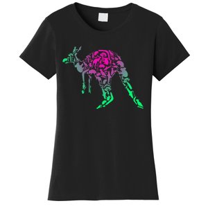 Australia Animal Lover Colorful Painting Kangaroo Women's T-Shirt