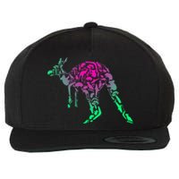 Australia Animal Lover Colorful Painting Kangaroo Wool Snapback Cap