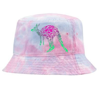 Australia Animal Lover Colorful Painting Kangaroo Tie-Dyed Bucket Hat