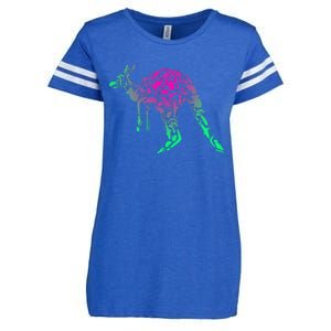 Australia Animal Lover Colorful Painting Kangaroo Enza Ladies Jersey Football T-Shirt