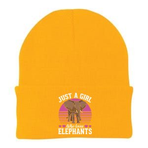 Africa Animal Lover Just A Who Loves Elephants Gift Knit Cap Winter Beanie