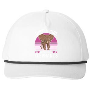 Africa Animal Lover Just A Who Loves Elephants Gift Snapback Five-Panel Rope Hat