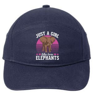 Africa Animal Lover Just A Who Loves Elephants Gift 7-Panel Snapback Hat