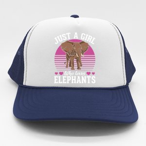 Africa Animal Lover Just A Who Loves Elephants Gift Trucker Hat