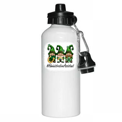 Administrative Assistant Lucky Gnomes St Patricks Day Funny Gift Aluminum Water Bottle 