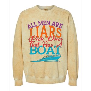 All Are Liars Pick One That Has A Boat Colorblast Crewneck Sweatshirt