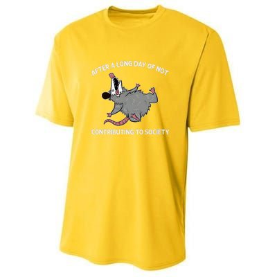 After A Long Day Of Not Contributing To Society Funny Quote Youth Performance Sprint T-Shirt