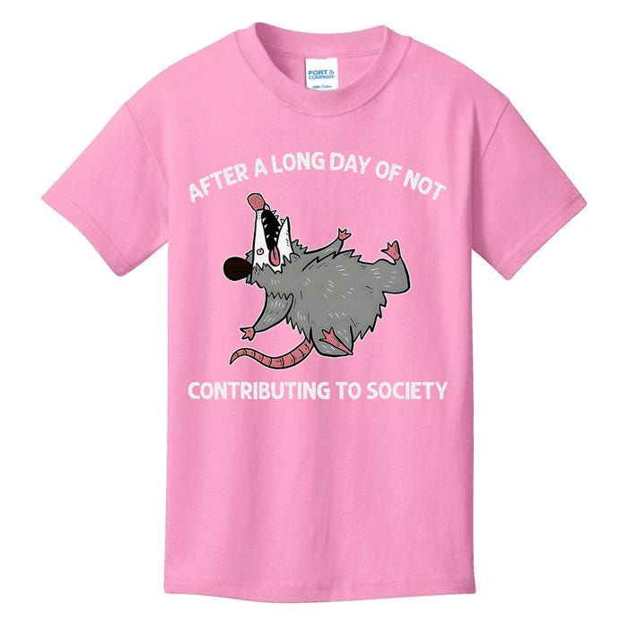 After A Long Day Of Not Contributing To Society Funny Quote Kids T-Shirt