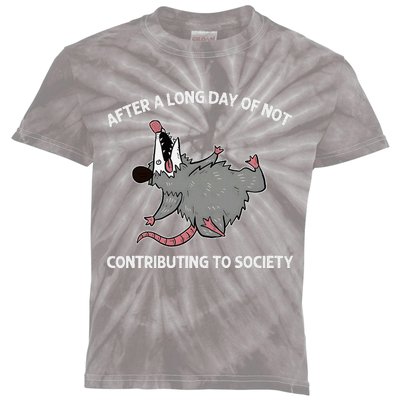 After A Long Day Of Not Contributing To Society Funny Quote Kids Tie-Dye T-Shirt