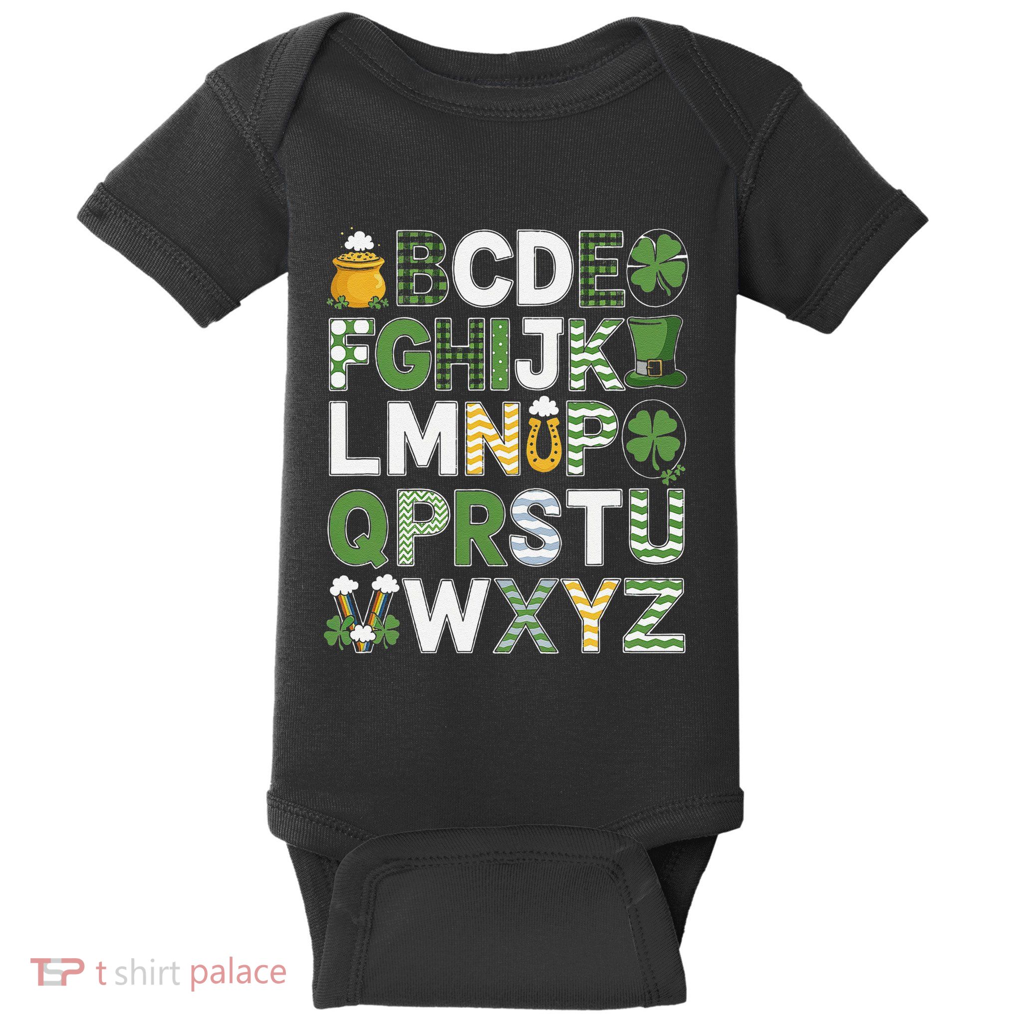 Abcs Alphabet Learning Preschool Shamrocks St. Patricks Day Baby Bodysuit
