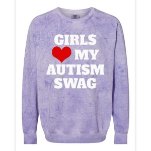  Autism Awareness Love My Autism Swag Funny  Colorblast Crewneck Sweatshirt