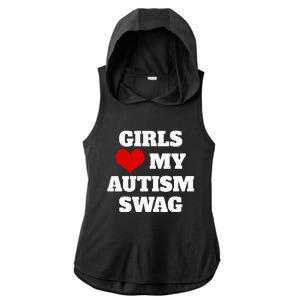  Autism Awareness Love My Autism Swag Funny  Ladies PosiCharge Tri-Blend Wicking Draft Hoodie Tank