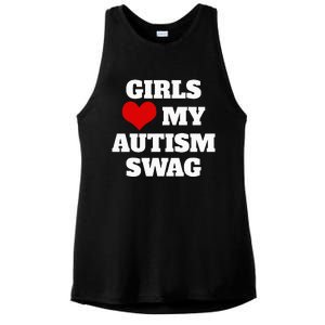  Autism Awareness Love My Autism Swag Funny  Ladies PosiCharge Tri-Blend Wicking Tank