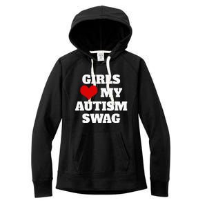  Autism Awareness Love My Autism Swag Funny  Women's Fleece Hoodie