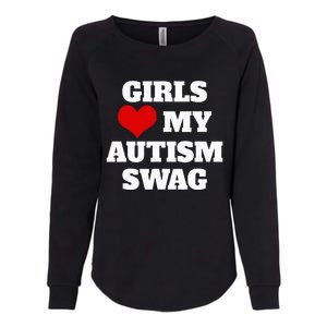  Autism Awareness Love My Autism Swag Funny  Womens California Wash Sweatshirt