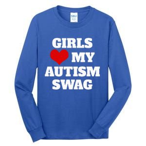  Autism Awareness Love My Autism Swag Funny  Tall Long Sleeve T-Shirt